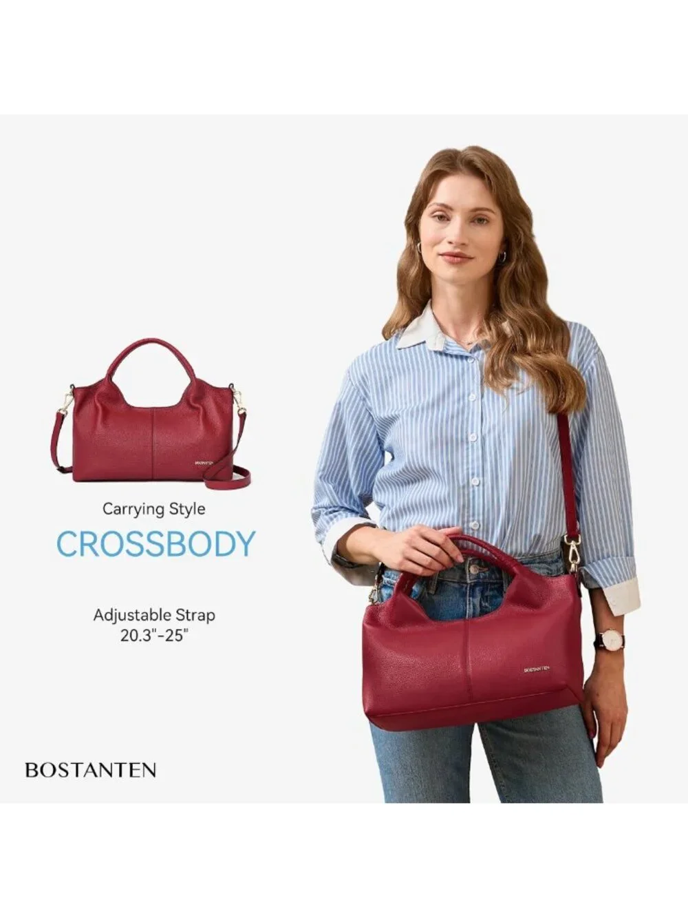 Genuine Leather Satchel Handbag for Women | Roomy, Adjustable Crossbody Strap